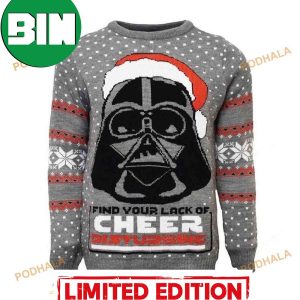 Darth Vader Find Your Lack Of Cheer Disturbing Star Wars Christmas Ugly Sweater