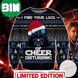 Darth Vaders I Find Your Lack Of Cheer Disturbing Star Wars Knitted Christmas 3D Ugly Sweater