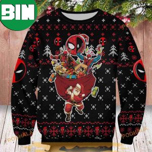 Deadpool with Spider Man Marvel Ugly Christmas Sweater