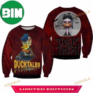 Donald Duck Ducktales Red Black Halloween 3D Ugly Christmas Sweater