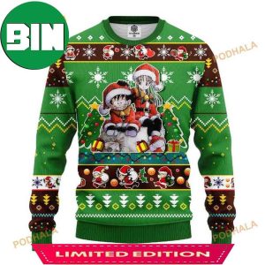 Dragon Ball Anime Characters Merry Xmas Funny Santa Son Goku Ugly Christmas Sweater