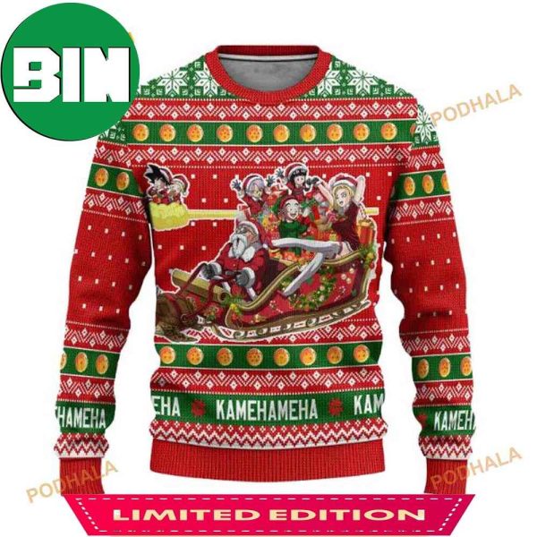 Dragon Ball Characters Anime Xmas Wool Ugly Sweater