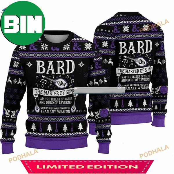 Dungeons And Dragons Classes Collection Bard Christmas Ugly Sweater