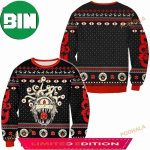 Dungeons And Dragons Classes Monster Christmas Ugly Sweater