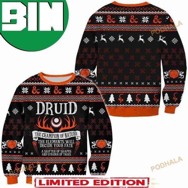 Dungeons And Dragons Druid The Champion Of Nature Classes Collection Christmas Ugly Sweater