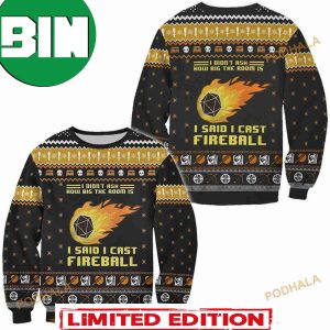 Dungeons And Dragons Fireball For Fans Ugly Sweater