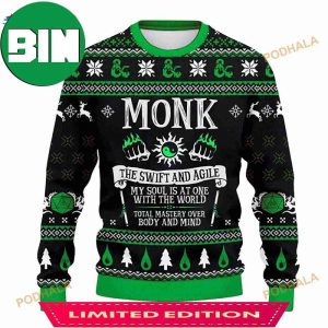 Dungeons And Dragons Monk Classes Collection For Fans Ugly Sweater
