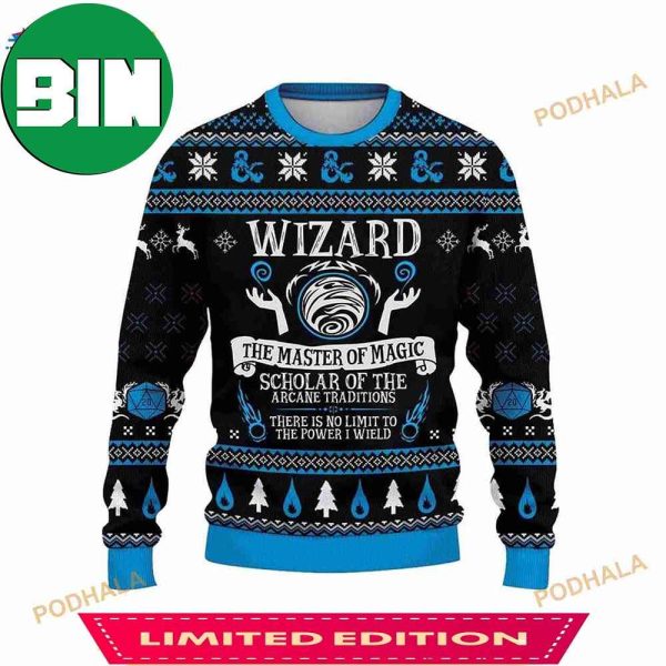 Dungeons And Dragons Wizard Class Ugly Christmas Sweater