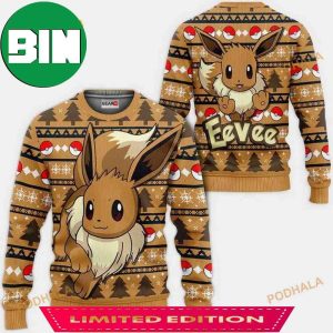 Eevee Anime Pokemon Xmas Ugly Christmas Sweater
