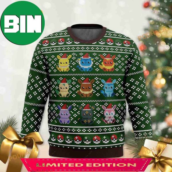 Eevee Eeveelutions Pokemon Christmas Ugly Xmas Sweater