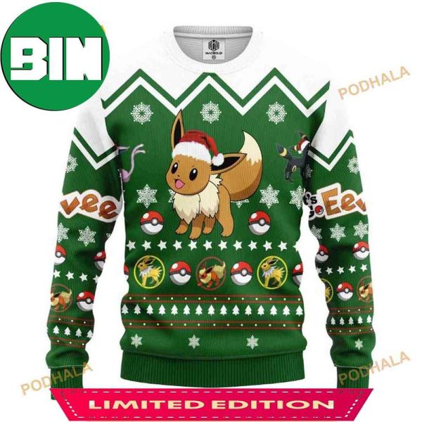 Eevee Pokemon Christmas 2023 Merry Xmas Ugly Sweater