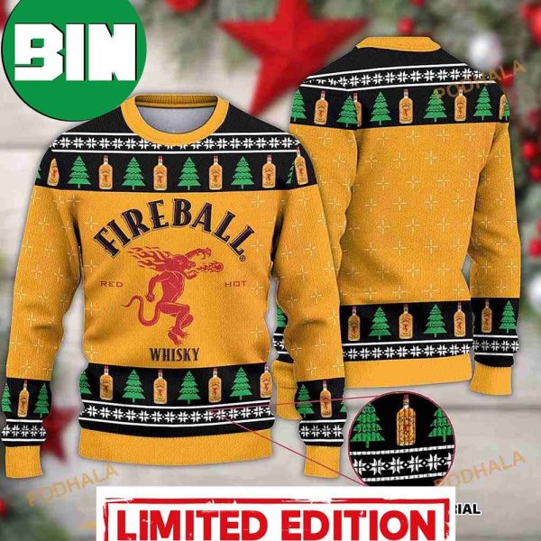 Fireball Red Hot Whiskey Ugly Christmas Sweater