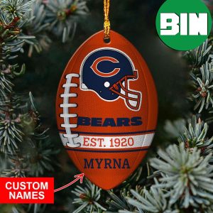 Football And Helmet x NFL Chicago Bears Xmas Gift For Fans Christmas Tree Decorations Ornament