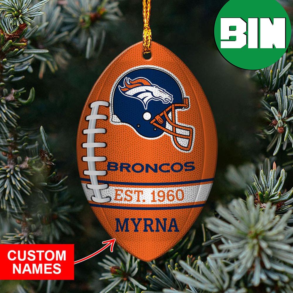 Football x NFL Denver Broncos Xmas Gift For Fans Christmas Tree Decorations  Custom Name Ornament - Binteez