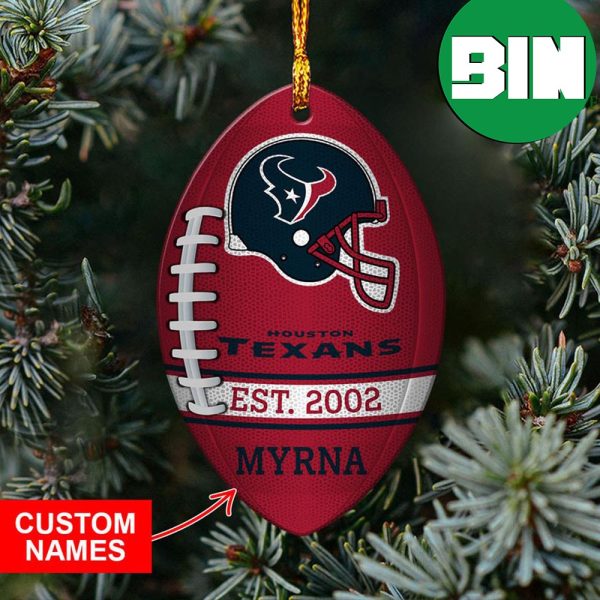 Football x NFL Houston Texans Xmas Gift For Fans Christmas Tree Decorations Custom Name Ornament