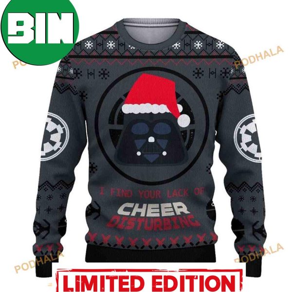 Funny Darth Vader I Find Your Lack Of Cheer Disturbing Star Wars Ugly Xmas Sweater