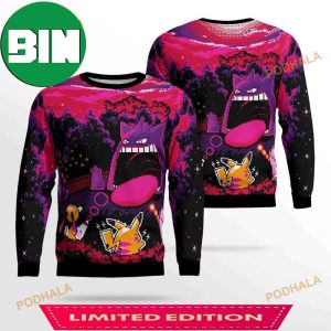 Gigantimax Gengar Pokemon Funny Ugly Christmas Sweater For Holiday