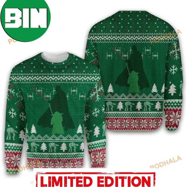 Green Pattern Star Wars Ugly Christmas Sweater