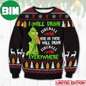 Fireball Santa Hat Christmas Gift For Men And Women Ugly Christmas Sweater  - Binteez