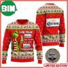 Grinch I Will Drink Here Or There Corona Extra Beer Ugly Christmas Holiday Sweater