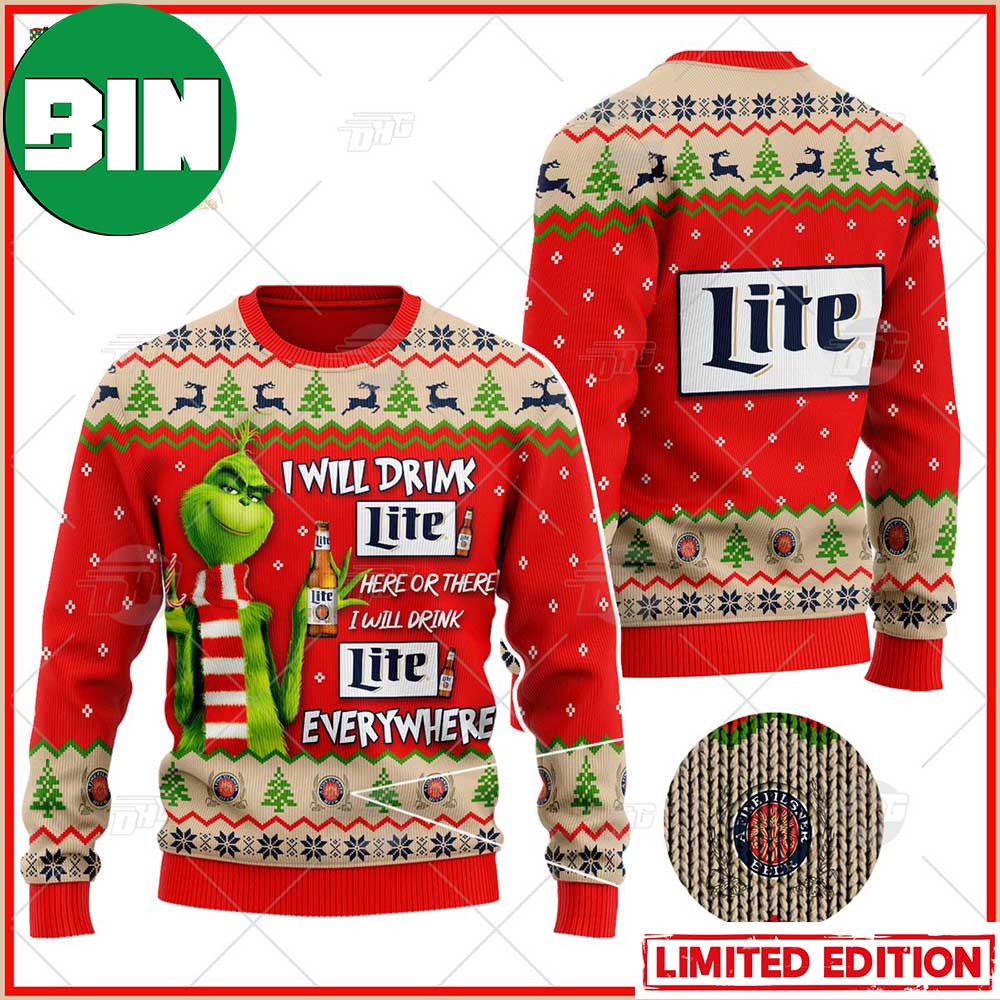 Miller Lite holiday sweater