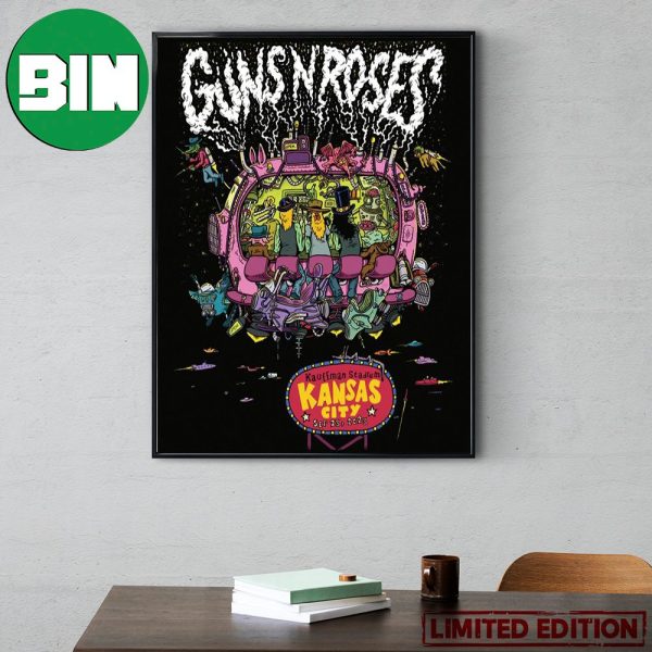 Guns N Roses Kauffman Stadium Kansas City September 23 2023 North American Tour Home Decor Poster Canvas