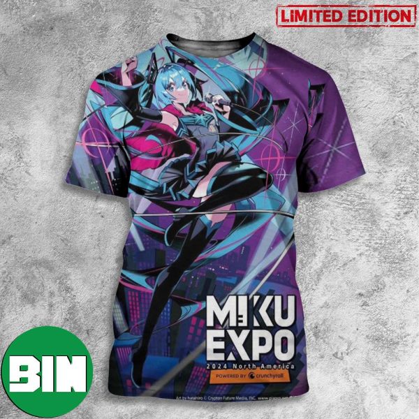 Hatsune Miku World Concert Tour Series Miku EXPO 2024 North America Celebrate 10th Anniversary 3D T-Shirt