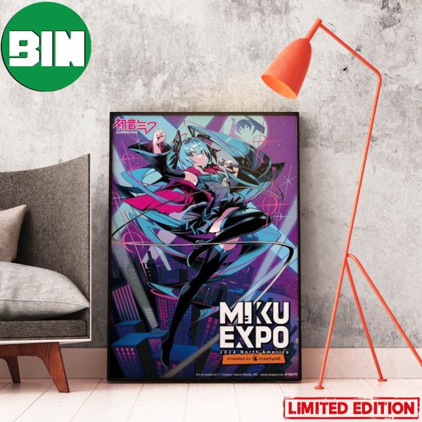 Hatsune Miku World Concert Tour Series Miku EXPO 2024 North America Celebrate 10th Anniversary Poster Canvas