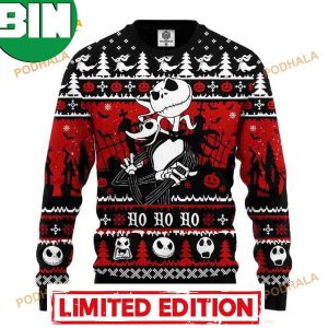 Jack And Zero Ho Ho Ho Nightmare Before Christmas Funny Ugly Christmas Sweater