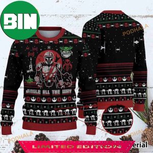 Jingle All The Way Mandalorian Yoda Star Wars Funny Ugly Christmas Sweater