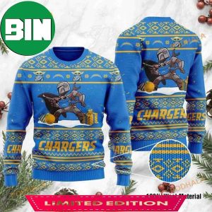 Los Angeles Chargers Baby Yoda Boba Fett The Mandalorian Star Wars Ugly Sweater