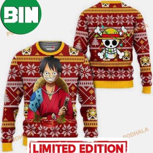 Luffy Wano One Piece Anime Xmas Ugly Christmas Sweater