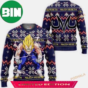 Majin Vegeta Christmas Sweater Anime Dragon Ball Xmas Ugly Christmas Sweater