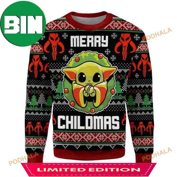 Merry Childmas Cute Baby Yoda Xmas Star Wars Ugly Sweater