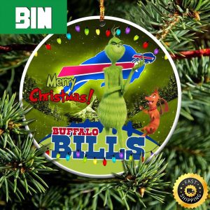 Merry Christmas Buffalo Bills NFL Funny Grinch Xmas Gift Tree Decorations Ornament