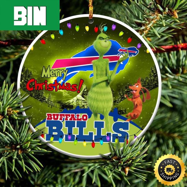 Merry Christmas Buffalo Bills NFL Funny Grinch Xmas Gift Tree Decorations Ornament