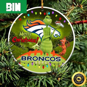 Merry Christmas Denver Broncos NFL Funny Grinch Xmas Gift Tree Decorations Ornament