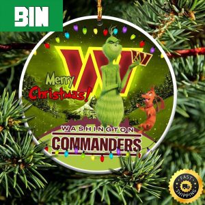 Merry Christmas Washington Commanders NFL Funny Grinch Xmas Gift Tree Decorations Ornament
