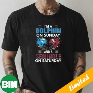 Miami Dolphins On Sunday And Florida State Seminoles On Saturday T-Shirt