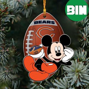 Mickey Mouse Disney x NFL Chicago Bears Xmas Gift For Fans Christmas Tree Decorations Ornament