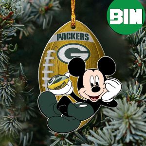 Mickey Mouse Disney x NFL Green Bay Packers Xmas Gift For Fans Custom Name Ornament