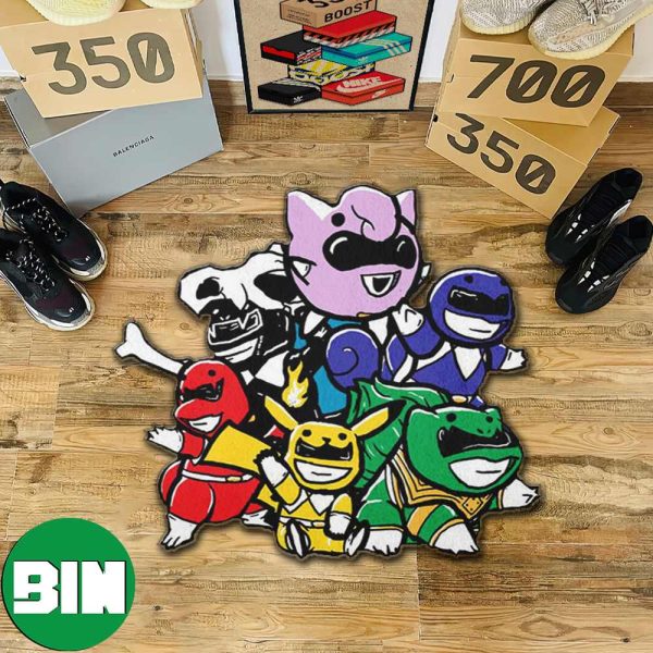 Mighty Morphin Power Rangers x Pokemon Characters Funny Cute Best Home Decor For Living Rug Carpet