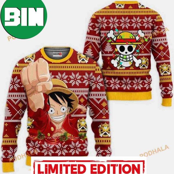 Monkey Luffy One Piece Anime Xmas Ugly Christmas Sweater