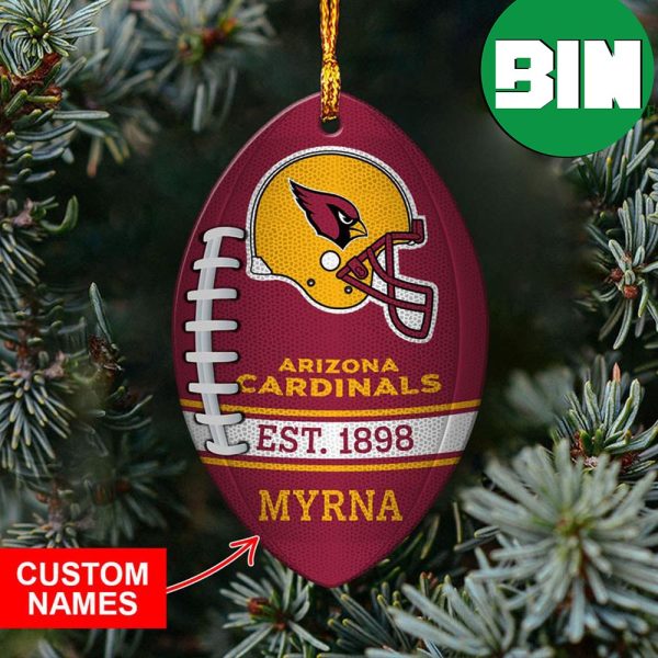 NFL Arizona Cardinals Xmas Football Christmas Tree Decorations Custom Name Ornament