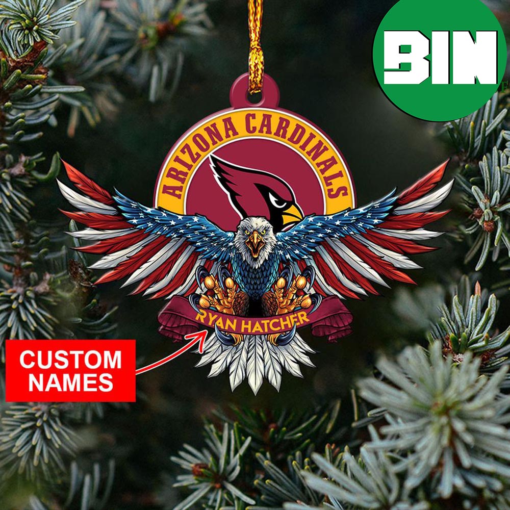 NFL Arizona Cardinals Xmas Ornament American US Eagle Personalized Name  Christmas Gift - Binteez