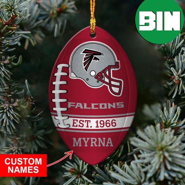 NFL Atlanta Falcons Xmas Tree Decorations Custom Name Football Christmas Ornament