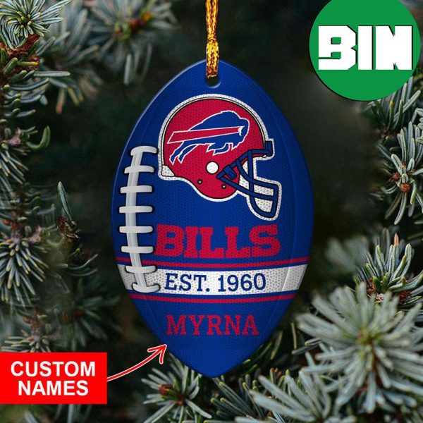 NFL Buffalo Bills Xmas Gift Football Custom Name Tree Decorations Ornament