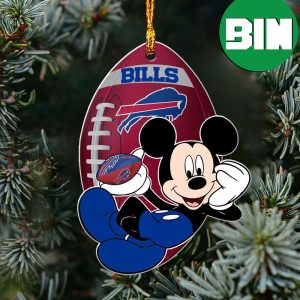 NFL Buffalo Bills Xmas Gift For Pine Tree Decorations Mickey Mouse Disney Custom Name Ornament