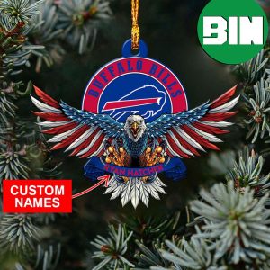 NFL Buffalo Bills Xmas Gift Pine Tree Decorations American US Eagle Personanlized Name Ornament