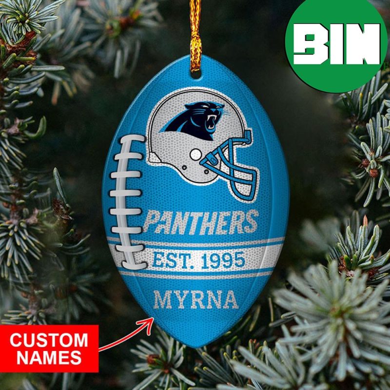 Carolina Panthers NFL Cute Gnome Christmas Ornament Custom Name